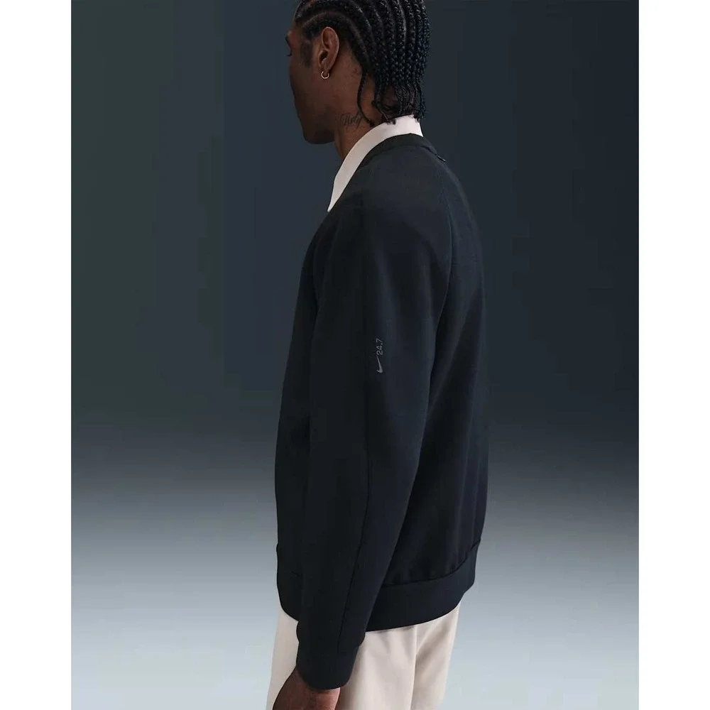 Nike 24.7 ImpossiblySoft Men's Cardigan Large Black HQ6948-010 NWT